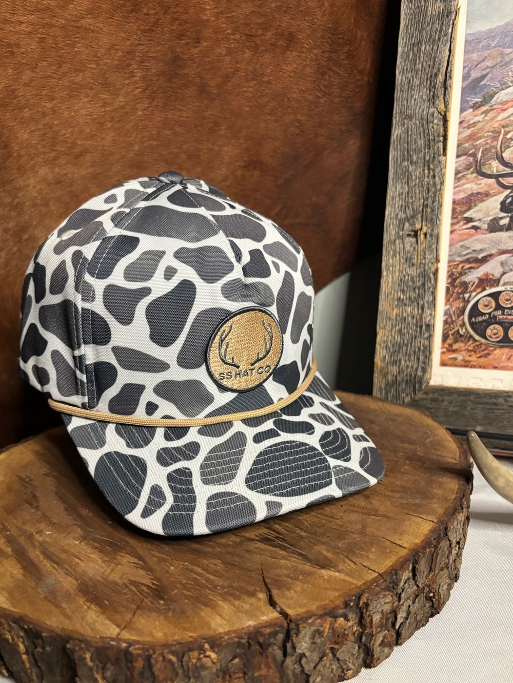 Southern String Hat Co Camo Rope Hat | Gray White Duck Camo Snapback Outdoor Cap